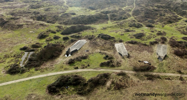 Aerial photo of the concrete LCT at Braunton Burrows