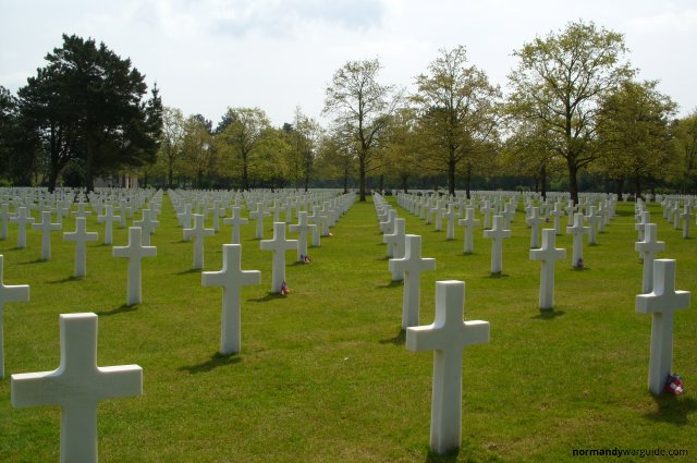 Graves at Normandy American Cemetery near Colleville-Sur-Mer