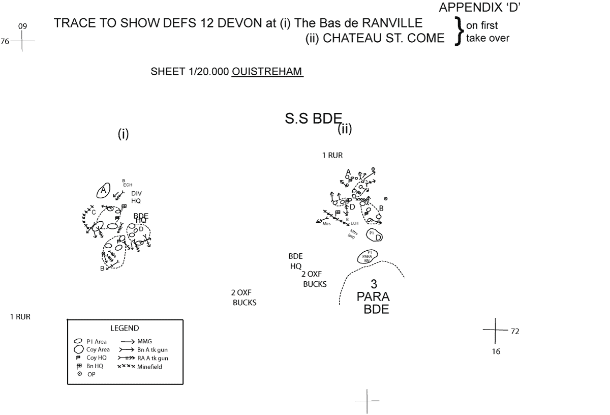 Tracing of show DEFS 12 Devon at Bas de Ranville and CHATEAU ST COME