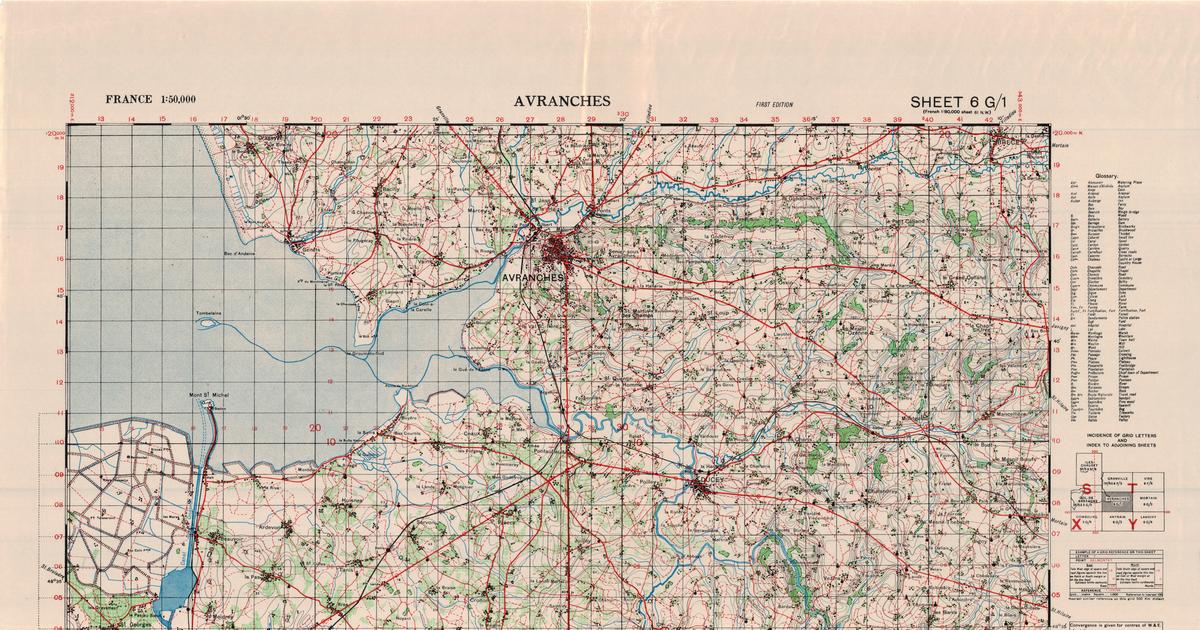 6G/1 - Avranches - War Office Map (1:50,000) | Normandy War Guide