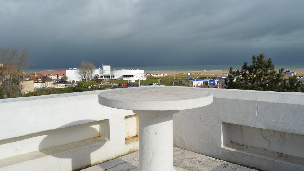 Veiw of Sword Beach from Widerstandsnest 10 Flak tower, Ouistreham