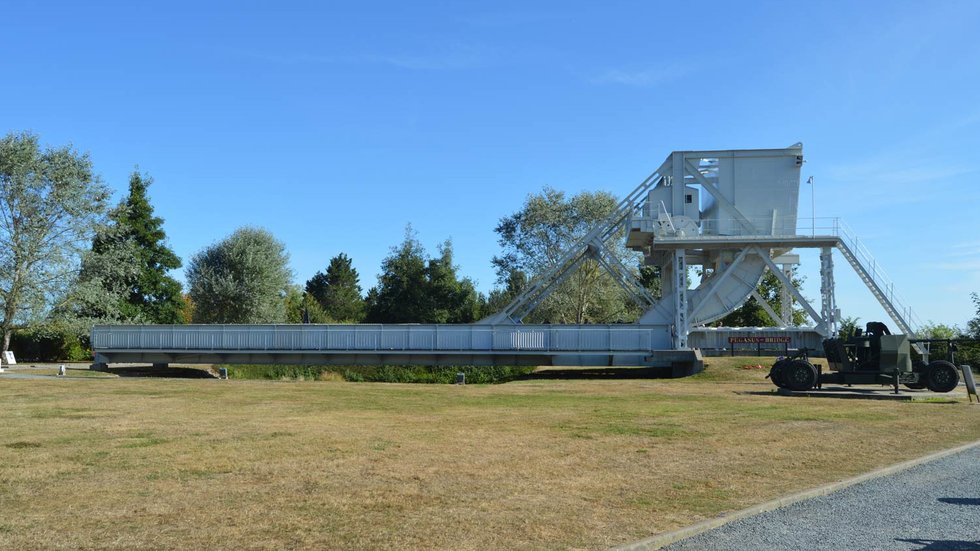 Original Pegasus Bridge on display at the Pegasus Memorial Museum in Bénouville