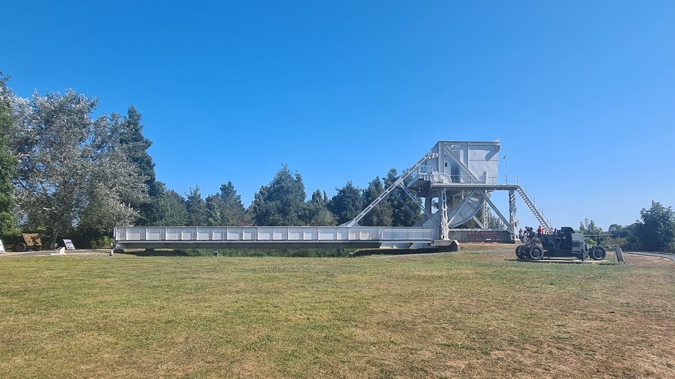 The original Pegasus Bridge preserved at the Mémorial Pégasus museum
