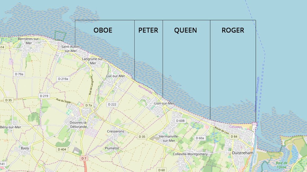 Map of Sword Beach sectors