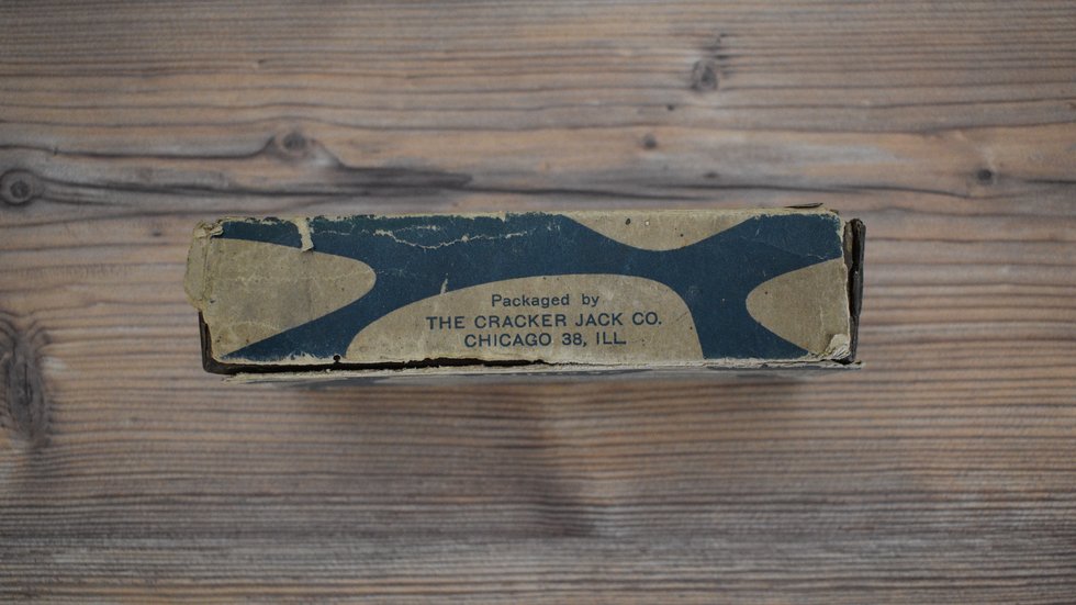American WW2 K-Ration box side view, Packaged by The Cracker Jack Co. Chicago