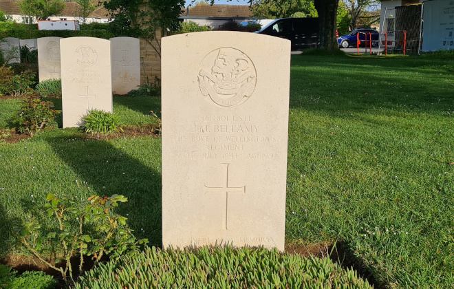 Lance Serjeant John Minard Bellamy grave, Ranville Cemetery
