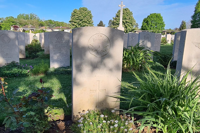 Captain Brian Dear Butler grave, Ranville Cemetery