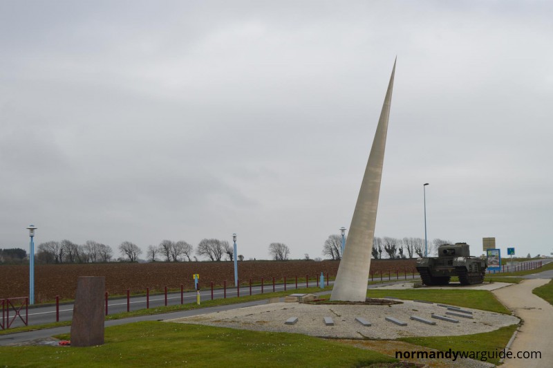 41st Royal Marine Commando Lion-sur-Mer Liberation Memorial and Churchill AVRE Tank