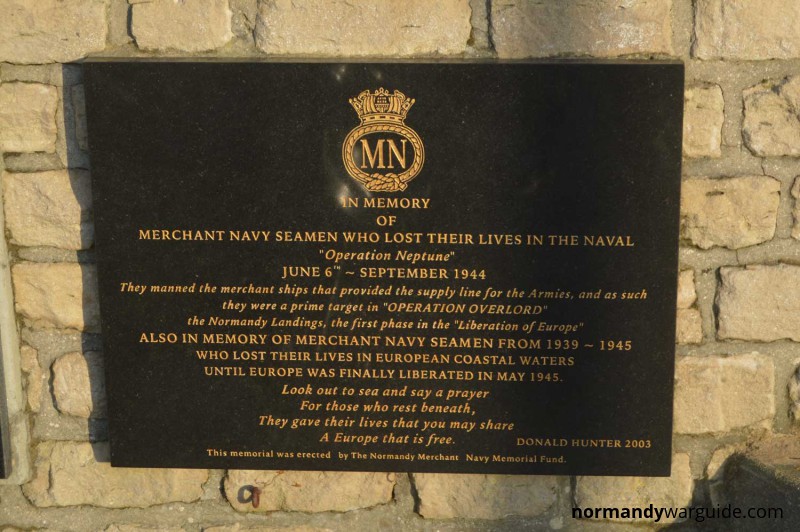 Arromanches Memorial to Merchant Navy Seamen Plaque