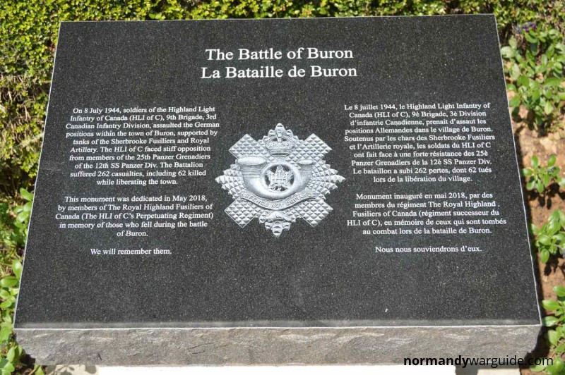 Battle of Buron Monument Plaque