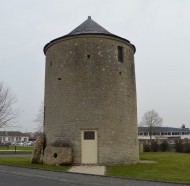 Ranville ancient mill with Belgian Piron Brigade Memorial