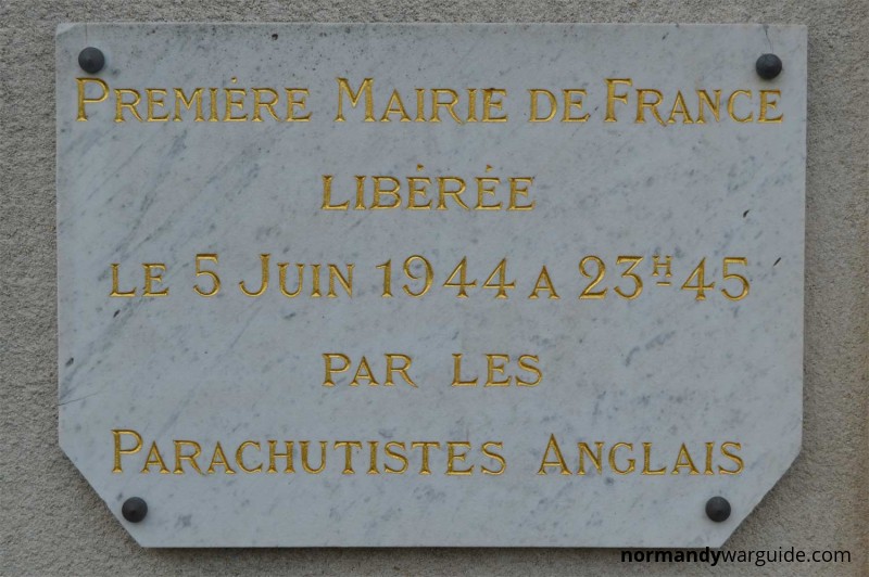 Benouville Town Hall Plaque