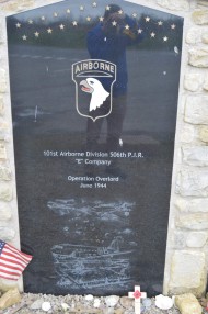 Easy Company - 101st Airborne memorial center panel