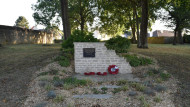 Wide view of the General Tommy Harris Memorial in Cambes-en-Plaine