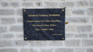 Close-up view of the General Tommy Harris Memorial