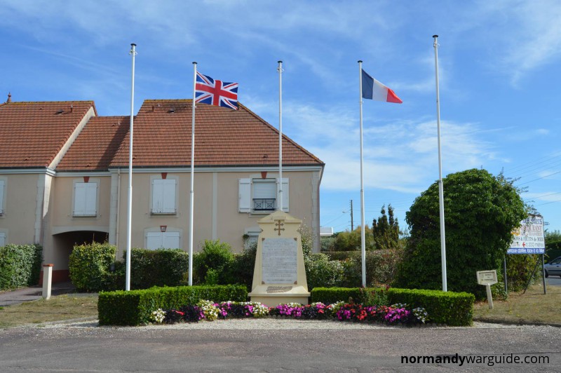 Memorial to the first British Graves at Colleville-Montgomery