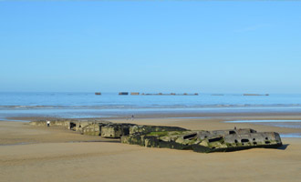 Mulberry B harbour 'Port Winston' at Arromanches