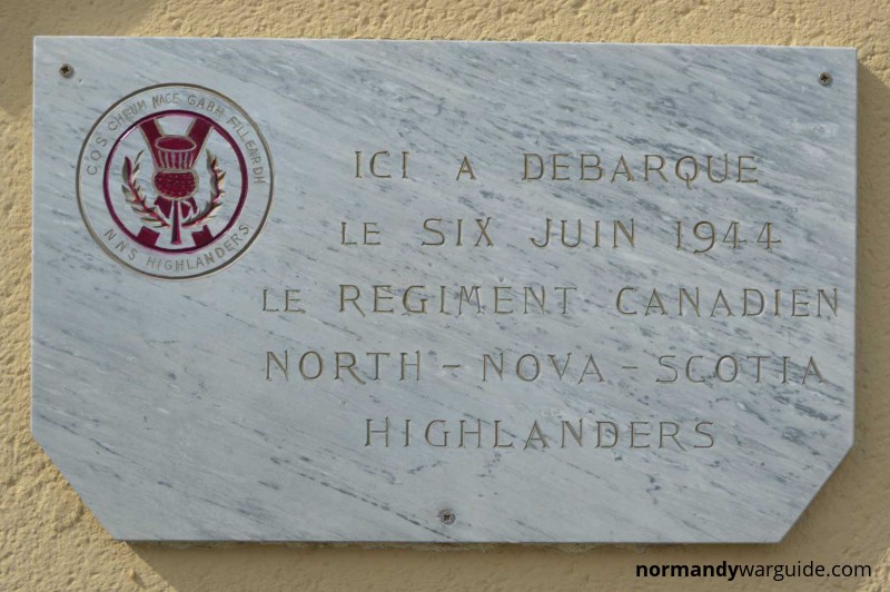 North Nova Scotia Highlanders Plaque, Bernières-sur-Mer