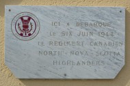 North Nova Scotia Highlanders Plaque, Bernières-sur-Mer
