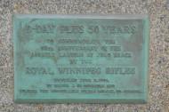 Royal Winnipeg Rifles Monument 50th anniversary plaque, Courseulles-sur-Mer