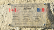 Close-up of the Rue Bill Ross inauguration plaque unveiled in 2017 to mark the 73rd anniversary of D-Day in Anguerny.