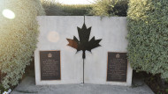 Close-up view of the Queen’s Own Rifles of Canada memorial in Anisy