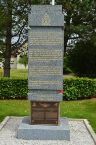 Varaville Canadian Parachute Battalion Memorial plaque close up